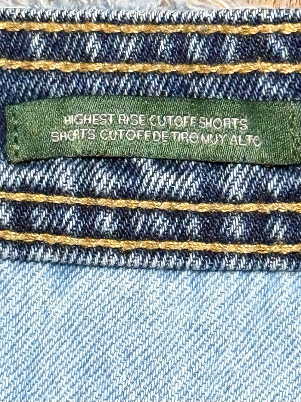 Wild Fable Highest Rise Frayed Patchwork Denim Shorts Size 4 - Picture 6 of 12